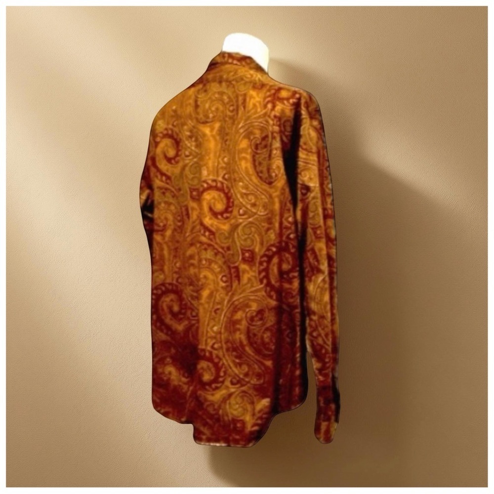 Polo Ralph Lauren Custom Fit Paisley Shirt XL | Gold Baroque Print - Picture 5 of 8